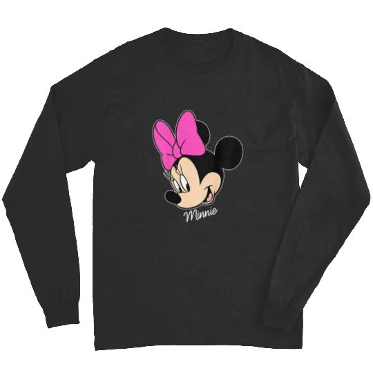 Kids Disney Mickey And Friends Minnie Mouse Big Face Toddler Long Sleeves