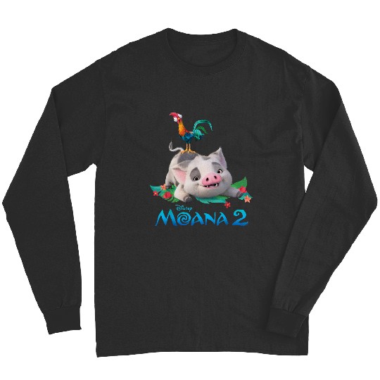 Disneyss Moana 2 Pua And Heihei With  Movie Logo Long Sleeves
