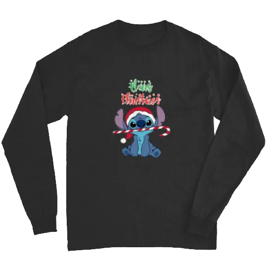 Christmas STITCH Shower Curtain, Stitch Eras Tour , Stitch Shirt, Disney Land Lilo and Stitch Long Sleeves