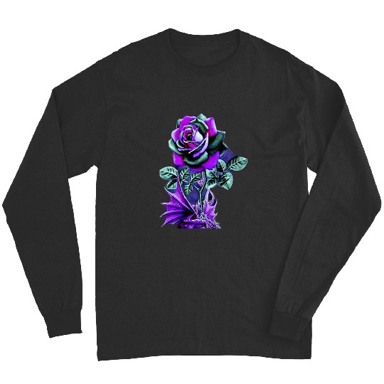 Purple Rose with a purple dragon   SALE!! : Disney Villains Maleficent , Maleficent Gift S-5XL Long Sleeves