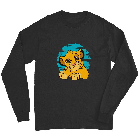 Disney The Lion King Young Simba Resting Blue 90s Long Sleeves