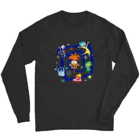 Disneyss Pixars Inside Out 2 Emotions Spiral Of Anxietys Retro Long Sleeves