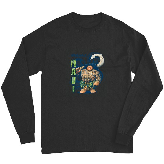 Disney Moana Maui Confident Pose Tribal Symbols Long Sleeves
