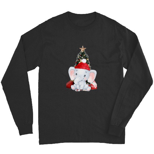 Discover Cute Elephant in a Winter Hat - Adorable Teddy Bear Sticker, Disney Elephant Dumbo Christmas , Dumbo Christmas Long Sleeves