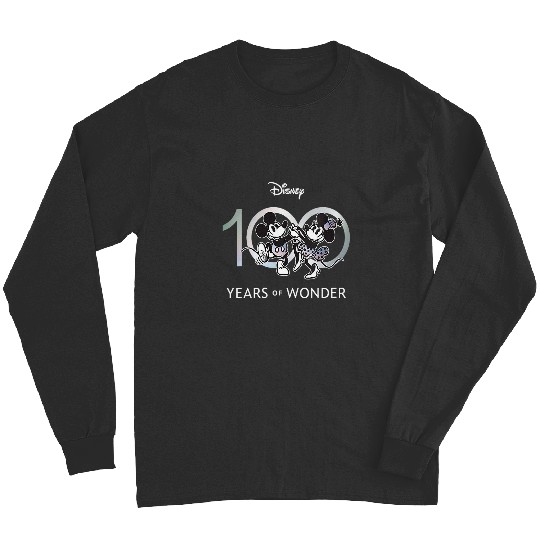 Discover Womens Disney 100 Years of Wonder Mickey Minnie Dancing Retro VNeck Long Sleeves