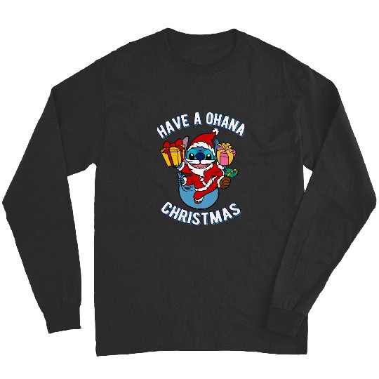 Santa�s little helper Stitch fan art Sticker, Stitch Eras Tour , Stitch Shirt, Disney Land Lilo and Stitch Long Sleeves