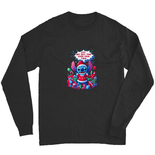 Santa Stitch Happy New Year Stitch Sticker11, Stitch Eras Tour , Stitch Shirt, Disney Land Lilo and Stitch Long Sleeves