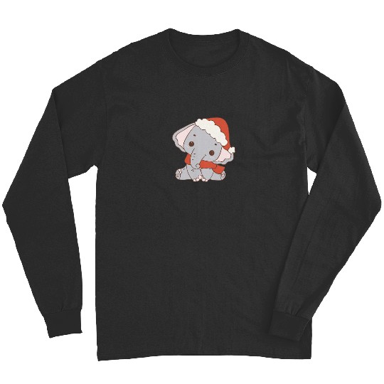 Discover Elephant Christmas with Santa Hat (winter, Disney Elephant Dumbo Christmas , Dumbo Christmas Long Sleeves