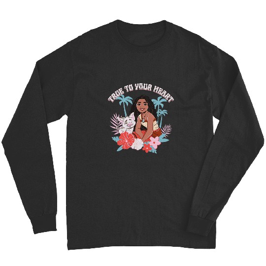 Disney Moana 2 True To Your Heart Pua Moana Tropical Logo Long Sleeves