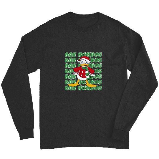 Discover Disney Donald Duck Bah Humbug Christmas Text Stack Long Sleeve T-Shirt Long Sleeves