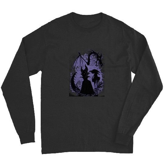 Disney Sleeping Beauty Maleficent Dragon Silhouette Hoodie Long Sleeves
