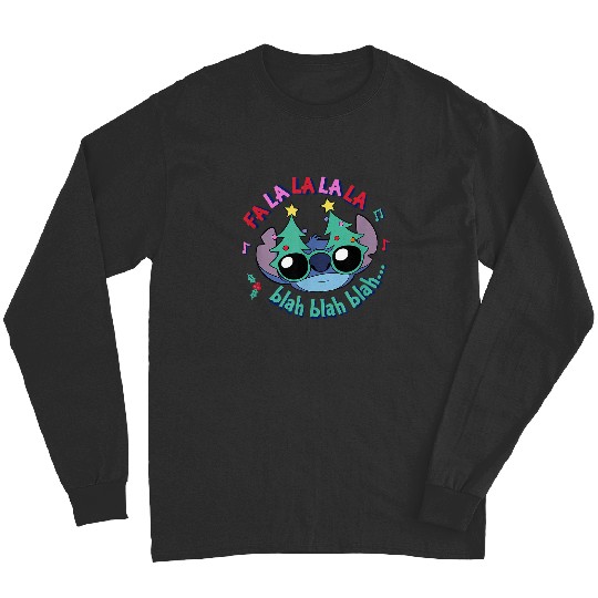 Discover Disney Lilo & Stitch Christmas Fa La Blah Big Face Long Sleeves