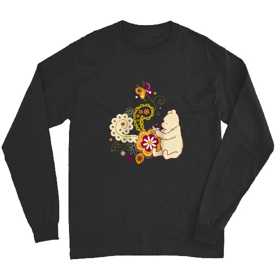 Disneyss Winnie The Pooh Cute Paisley Cupcake Floral Long Sleeves