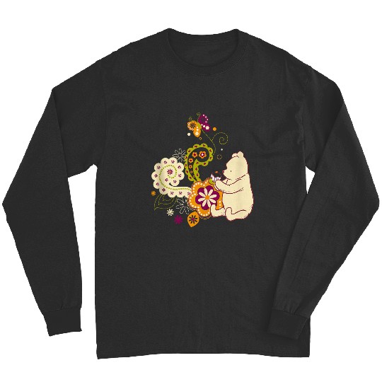 Disneyss Winnie The Pooh Cute Paisley Cupcake Floral Long Sleeves