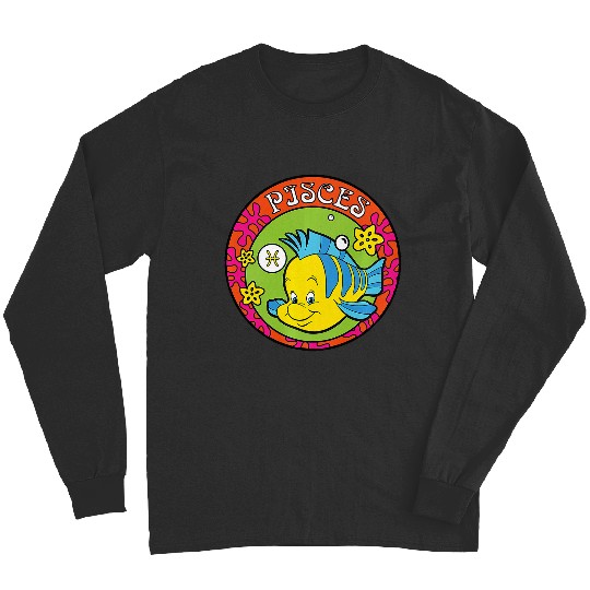 Disney The Little Mermaid Flounder Zodiac Pisces Retro Premium Long Sleeves
