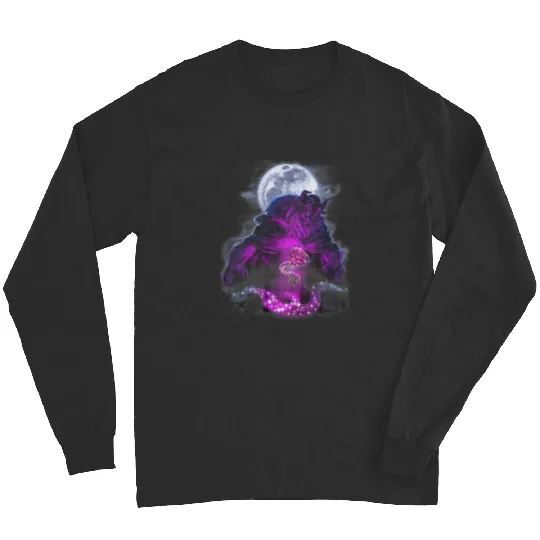 Disneyss Beauty The Beast Moon Rose Airbrush Art Long Sleeves