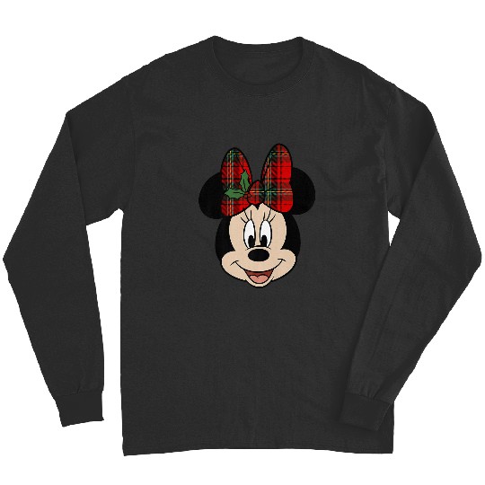 Disney Mickey And Friends Christmas Minnie Mistletoe Bow Premium Long Sleeves