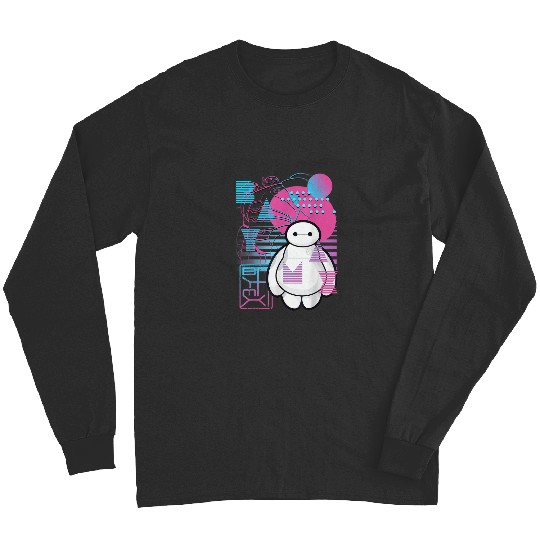 Disney Big Hero 6 Baymax Neon Blue Print Schemat Long Sleeves