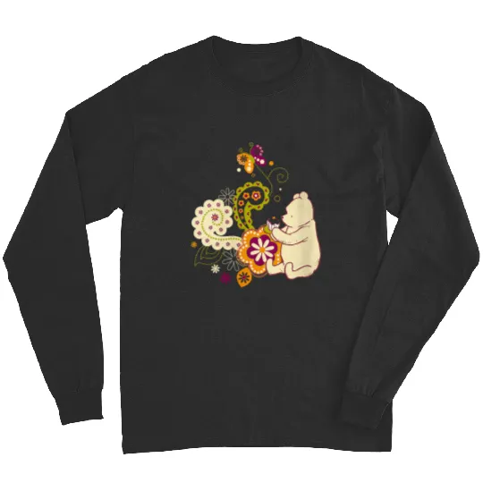 Disneyss Winnie The Pooh Cute Paisley Cupcake Floral Long Sleeves