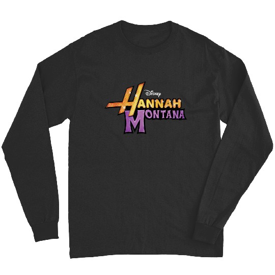 Disneyss Hannah Montana Classic Iconic Big Chest Text Logo Long Sleeves