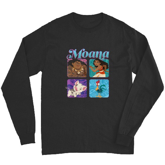 Disneyss Moana Pua Maui Hei Hei Retro Box Up Chest Panels Long Sleeves