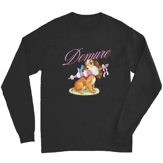 Disneyss Lady And The Tramp Cute Lady Demure Sketch Chest Logo Long Sleeves