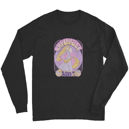 Womens Disney Tangled Rapunzel Seventies Retro Poster V-Neck Long Sleeves