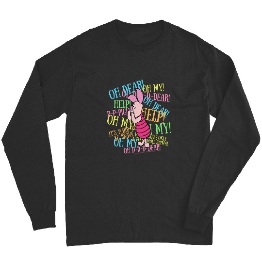 Disney Winnie The Pooh Piglet Scared Quotes Long Sleeves