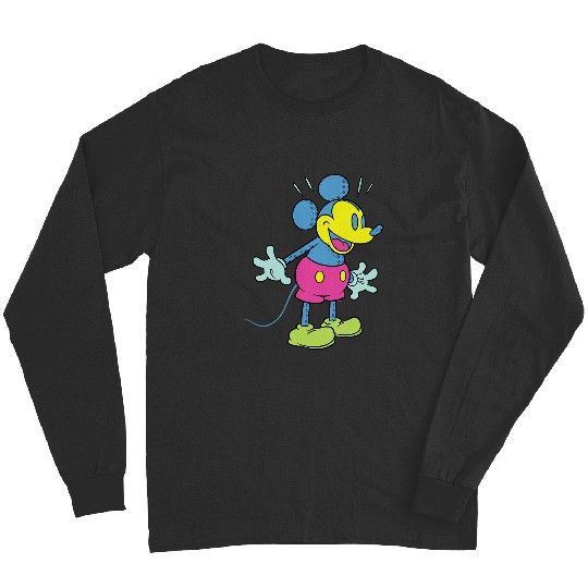 Disney Mickey Mouse Happy Surprise Retro Pop Art Long Sleeves