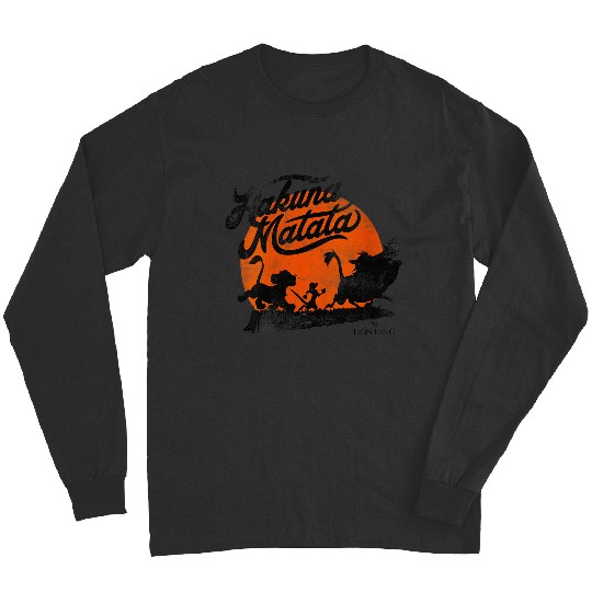Disneyss Lion King Hakuna Matata Trio Orange Sunset Silhouette Long Sleeves