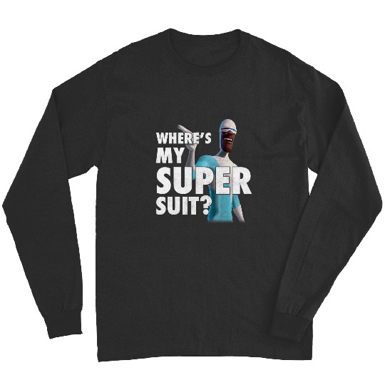 Disney Pixar The Incredibles Vintage Frozone Super Suit Logo Long Sleeves