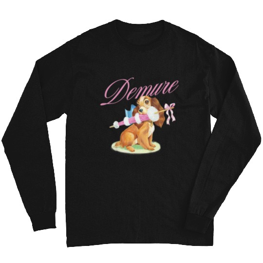 Disneyss Lady And The Tramp Cute Lady Demure Sketch Chest Logo Long Sleeves