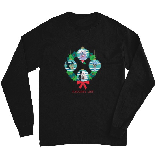 Disneyss Villains Holiday Christmas Wreath Naughty List Long Sleeves