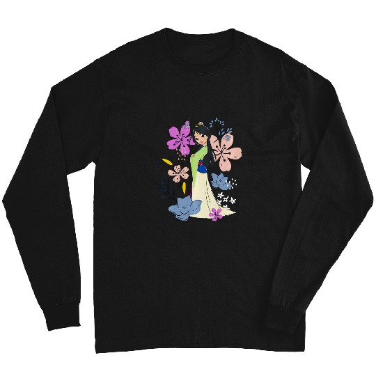 Disney Mulan Sweet Kawaii Floral Watercolor Princess Sketch Long Sleeves