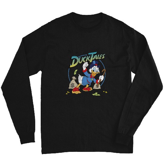 Disneys DuckTales Scrooge McDuck With Money Bags Logo Long Sleeves