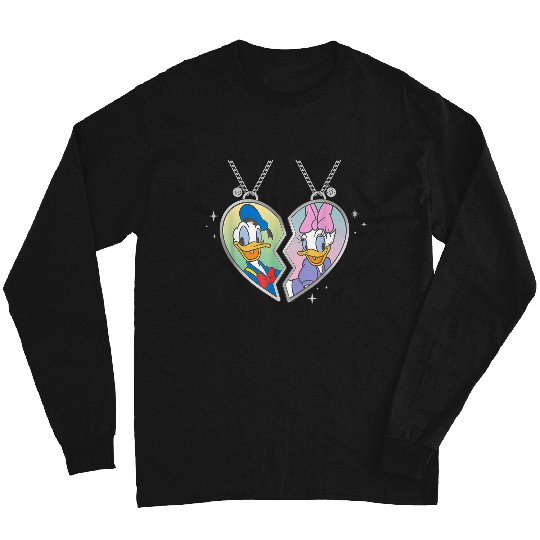 Disneyss Donald And Daisy Duck Love Heart Necklace Matching Long Sleeves