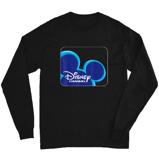 Disneyss Channel  Mickey Mouse Blue Retro 2000s Logo Long Sleeves