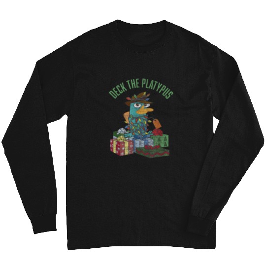 Disney Phineas and Ferb Christmas Perry Deck The Platypus Long Sleeves