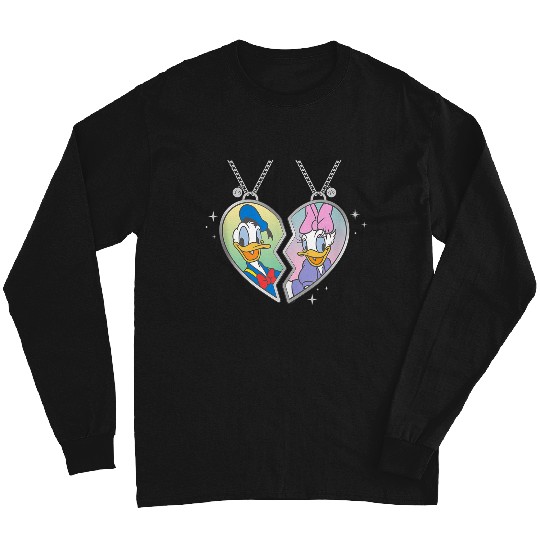 Disneyss Donald And Daisy Duck Love Heart Necklace Matching Long Sleeves
