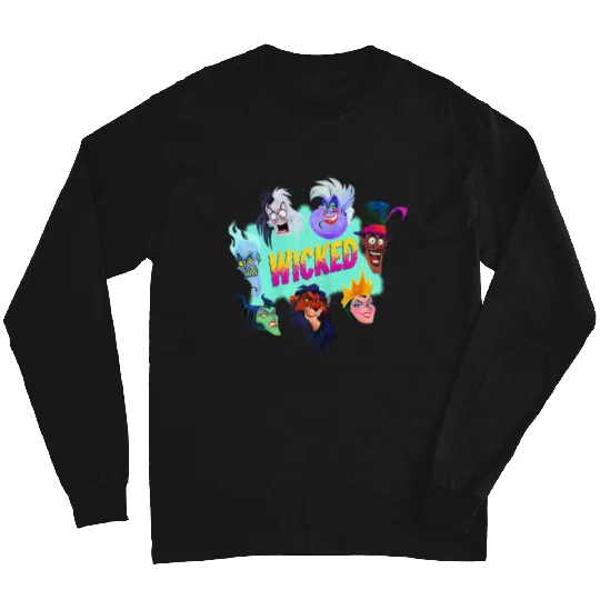 Disneyss Villains Wicked Iconic Characters Group shots Logo Long Sleeves