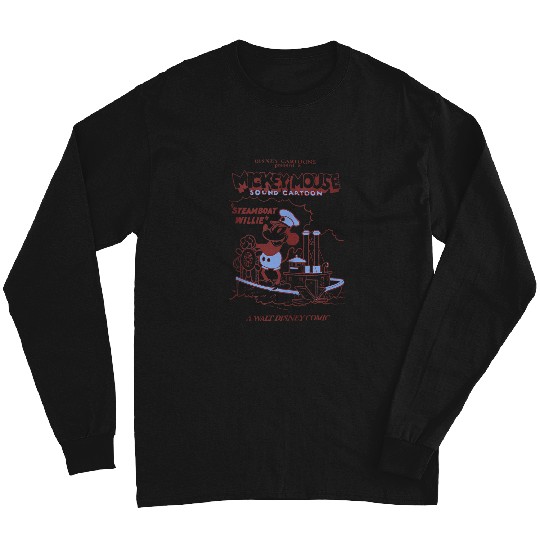 Disneyss Steamboat Willie A Walt Disneyss Comic Retro Big Poster Long Sleeves