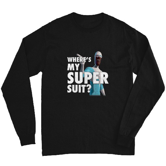 Disney Pixar The Incredibles Vintage Frozone Super Suit Logo Long Sleeves