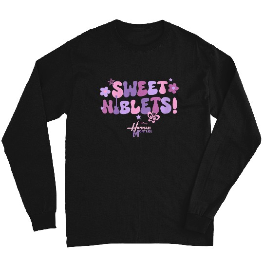 Disneyss Hannah Montana Sweet Niblets Floral Chest Text Logo Long Sleeves