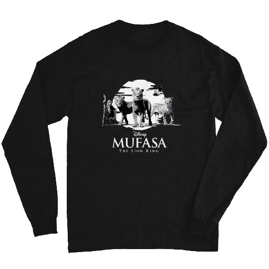 Disney Mufasa The Lion King Movie Black White Characters Long Sleeves