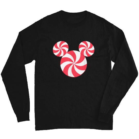 Disney New Mickey Icon Christmas Peppermint Candy Holiday Long Sleeves