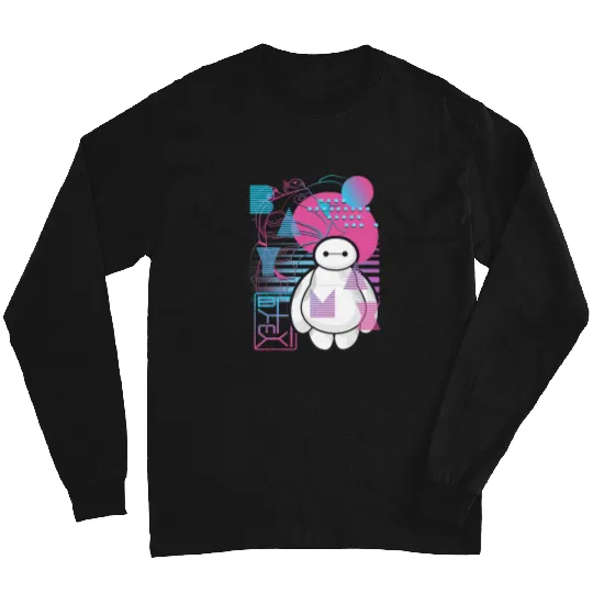 Disney Big Hero  Baymax Neon Blue Print Schematics Long Sleeves