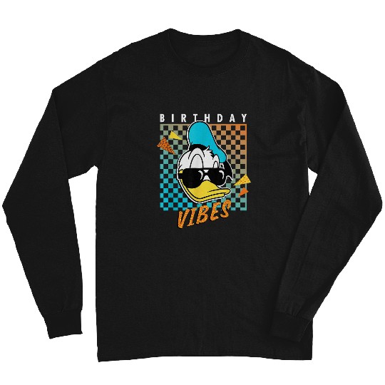 Disneyss Donald Duck Birthday Vibes 80s Long Sleeves