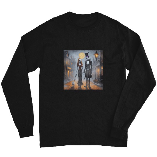 Jack and Sally Poster: The nightmare dog zero , Nightmare Zero Dog Shirt ,  Zero Nightmare Before Christmas Disney Halloween Long Sleeves