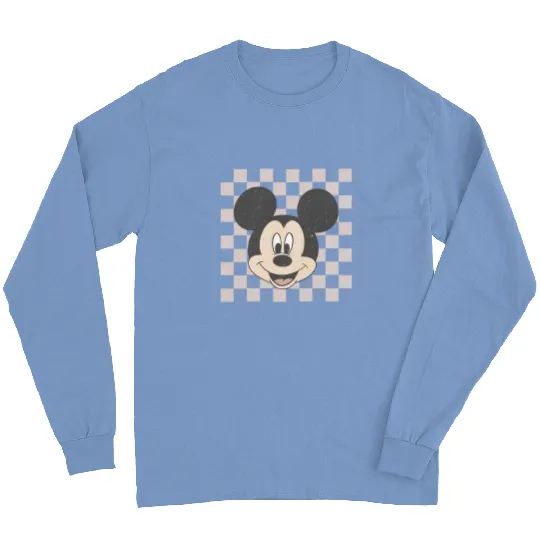 Mickey Mouse Long Sleeves, Checkered Disney Long Sleeves, Checkered Mickey Long Sleeves, Disney Couple Long Sleeves