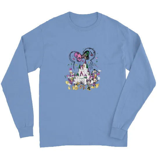Disney Mardi Gras Watercolor Long Sleeves, Disney Castle Mardi Gras, Mickey and Friends Mardi Gras Long Sleeves